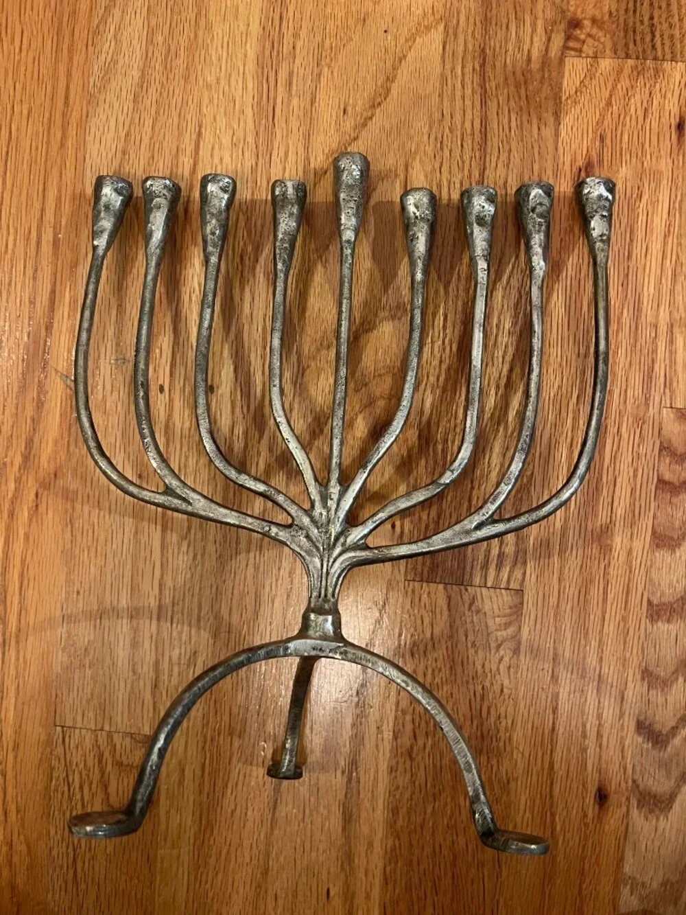Pottery Barn Silver Metal Menorah L 9.5 in x H 11 in x W 6.25 in